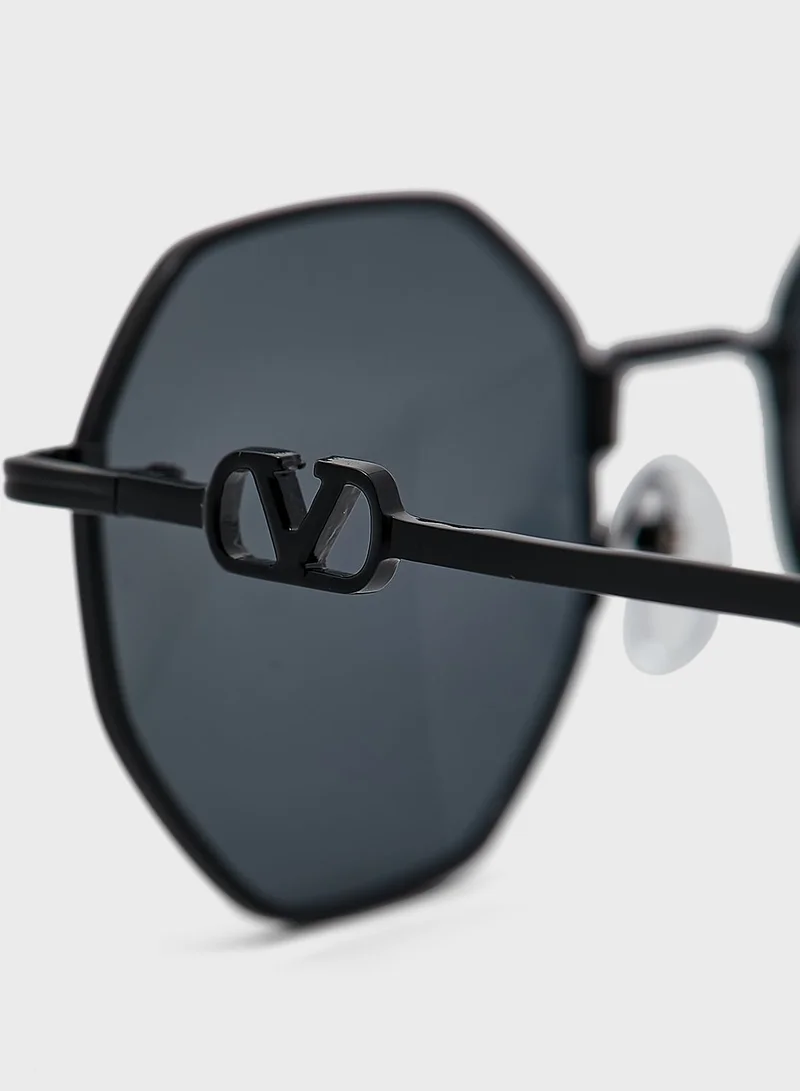 Seventy Five Casual Hexagonal Sunglasses