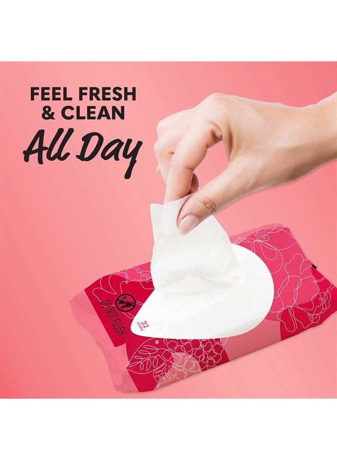 Summer's Eve Blissful Escape Daily Refreshing Feminine Wipes, Removes Odor, pH balanced, 32 Count - Image 2