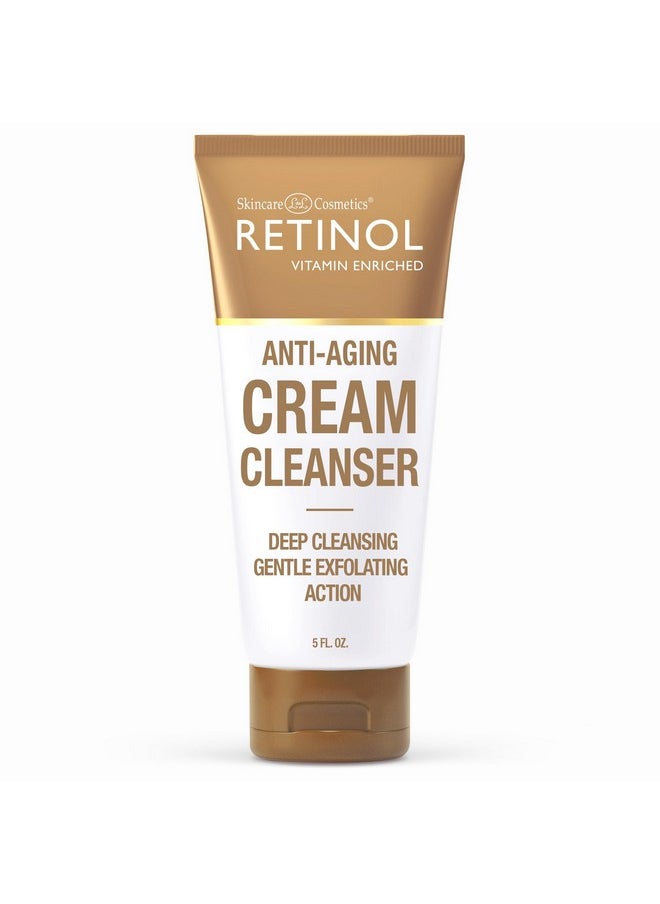 RETINOL - Cream Cleanser Antiaging 5Oz Daily Deep Cleansing Facial Wash Improves Skin Texture Moisturizes And Exfoliates For Softer Face Renewing Vitamin A Minimizes Wrinkles And Fine Lines - Image 1