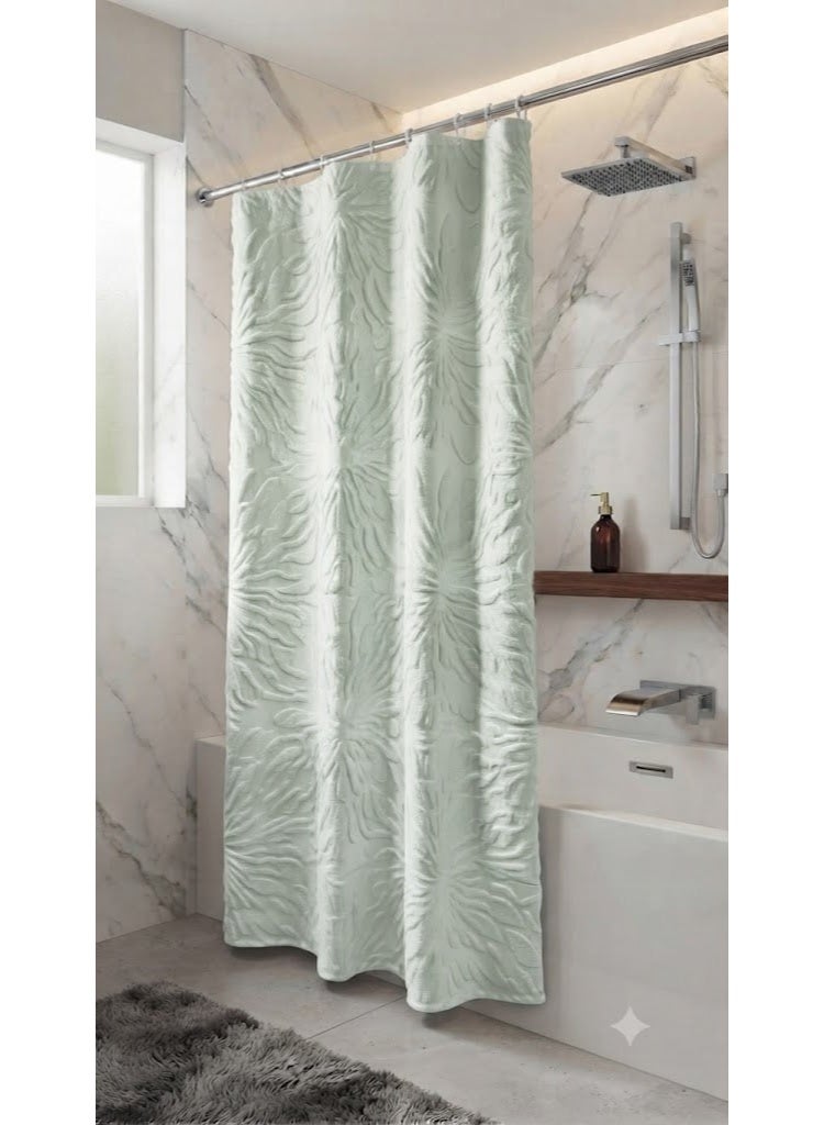 Waterproof Mint Green Bathroom Bathtub Shower Curtain - 180x200 cm