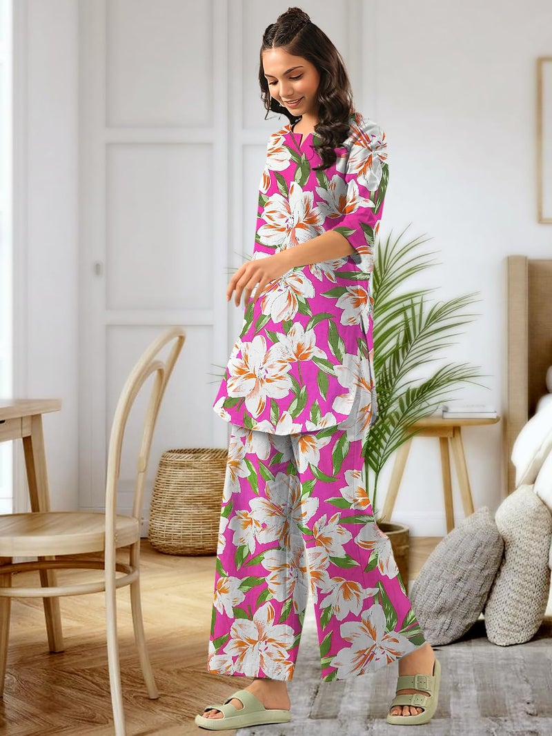 Tee Projekt Co Ord Set for Women Stylish | Kurta Set for Women Pink - Image 5