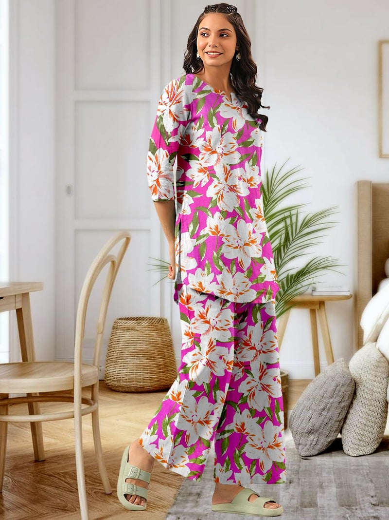 Tee Projekt Co Ord Set for Women Stylish | Kurta Set for Women Pink - Image 4