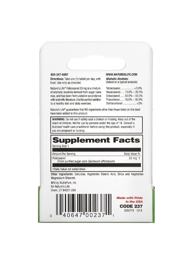 Nature's Life Nature's Life, Policosanol, 23 mg, 60 Mini-Tablets  - Image 2