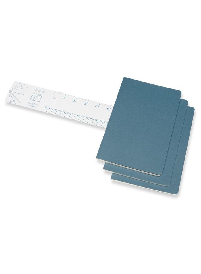 MOLESKINE Cahier Journal Large Size Ruled Pages Brisk Blue Cover 64 Pages - Image 2