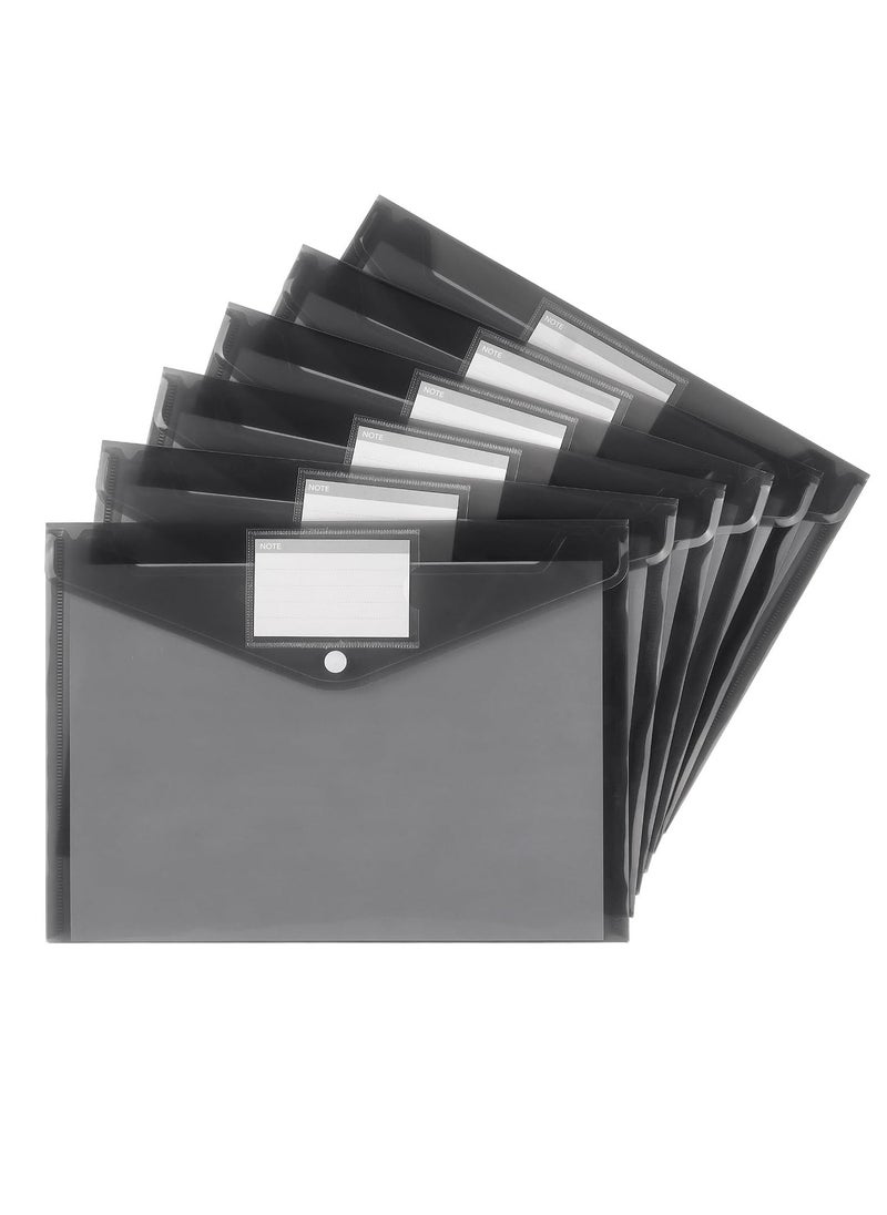 Generic - 6 Pack Plastic Envelopes Poly Envelopes, Clear Document Folders Plastic File Folders for Home Work Office Organization, Letter Size/A4 Size(Dark Grey) - Image 1