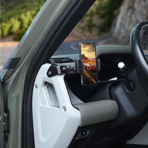 HIRUFAIT Phone Holder Compatible with Land Rover Defender 90 110 130 20202023 360 Adjustable Dash Left Side Phone Mount Holder for All Smartphones Style A - Image 1