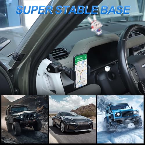 HIRUFAIT Phone Holder Compatible with Land Rover Defender 90 110 130 20202023 360 Adjustable Dash Left Side Phone Mount Holder for All Smartphones Style A - Image 3