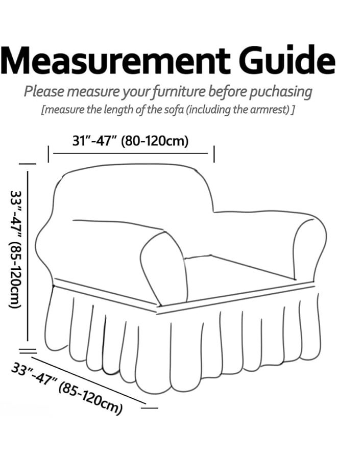 erorex Sofa Slipcover One Piece Easy Fit Stretch Couch Cover With Skirt Durable Washable High Elastic Stretchable Universal Furniture Protector Brown 1 Seat Al 23  - Image 3