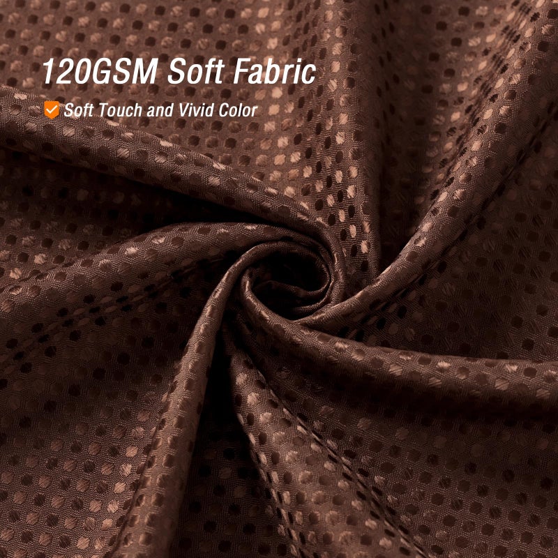 Gibelle Long Shower Curtain 72 x 78  Tall Waffle Weave Textured Fabric Shower Curtain for Bathroom  Water Repellent  Machine Washable  Brown - Image 2