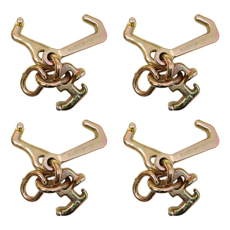 Boxer Tool 4 Pack Cluster Hook RTJ G70 Towing J Hook T Hook and R Hook Heavy Duty Wrecker Towing Truck Hauler