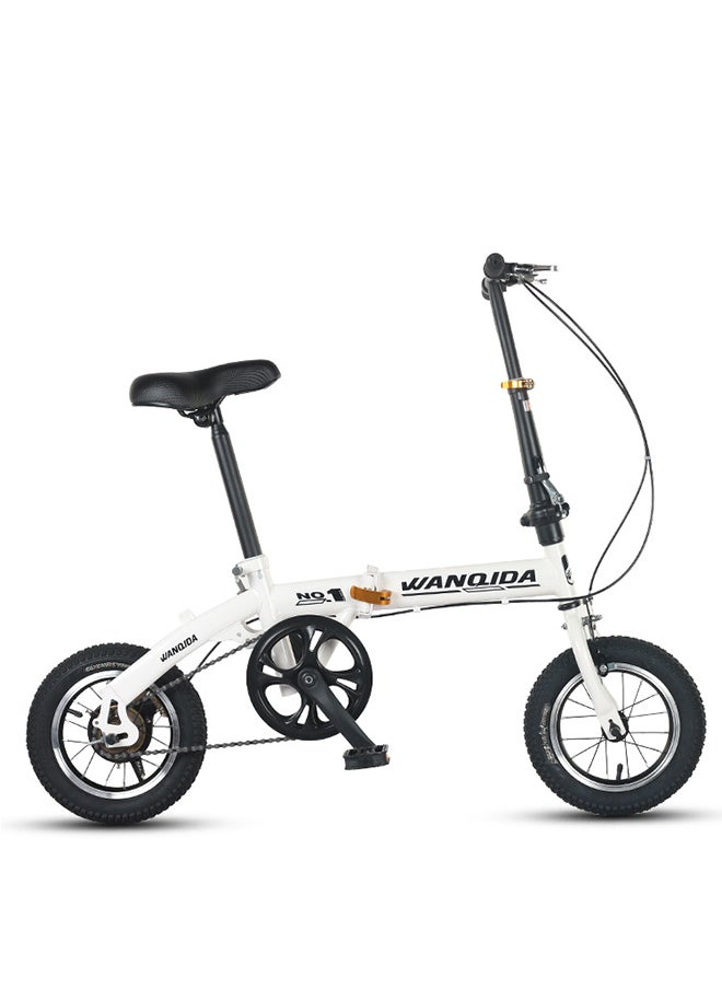 Sharpdo - 12 Inch Lightweight Folding Mountain Bike for Teenagers， Height Adjustable High Carbon Steel Frame Dual Disc Brakes Folding Bicycle for Adults Youth Men Women - Image 1