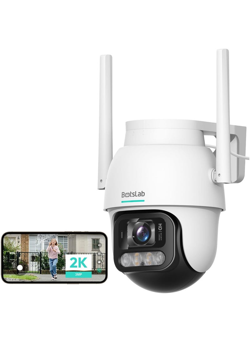 Botslab W311 2K 3MP High Resolution Outdoor Pan/Tilt Camera, with clear Two-Way Audio, IP66 Weatherproof, 360° Coverage, NVR Supported, Full Color Night Vision - Image 1