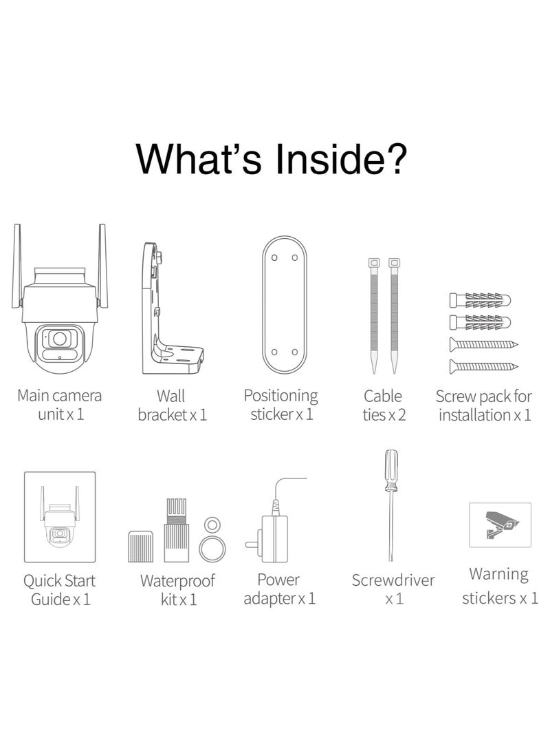 Botslab W311 2K 3MP High Resolution Outdoor Pan/Tilt Camera, with clear Two-Way Audio, IP66 Weatherproof, 360° Coverage, NVR Supported, Full Color Night Vision - Image 2