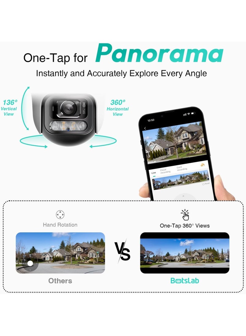 Botslab W311 2K 3MP High Resolution Outdoor Pan/Tilt Camera, with clear Two-Way Audio, IP66 Weatherproof, 360° Coverage, NVR Supported, Full Color Night Vision - Image 3