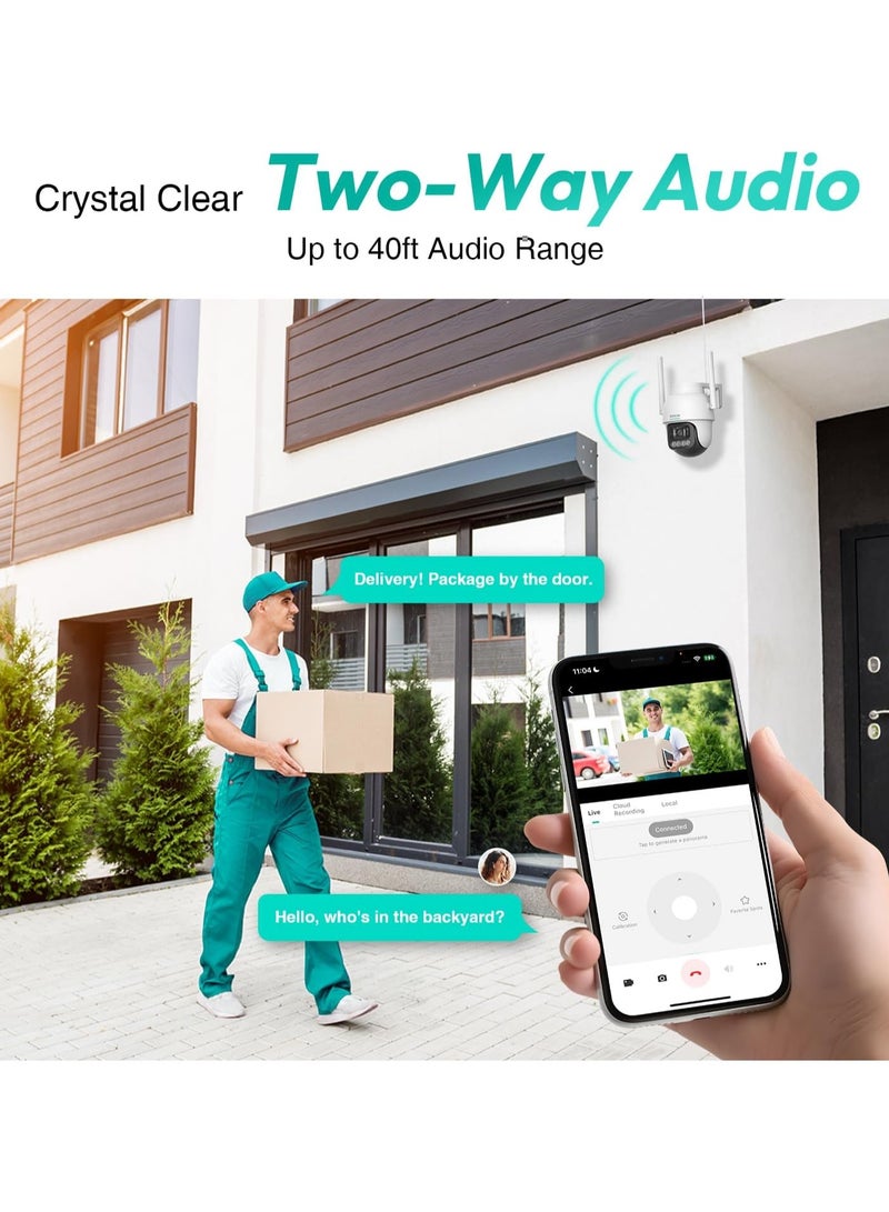 Botslab W311 2K 3MP High Resolution Outdoor Pan/Tilt Camera, with clear Two-Way Audio, IP66 Weatherproof, 360° Coverage, NVR Supported, Full Color Night Vision - Image 4