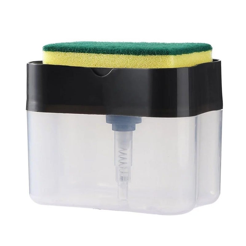 Derovan 2-in-1 Soap Pump Dispenser for Dishwasher Liquid Holder – 400 ML Capacity, Sponge Holder, Multi-Color - Image 1