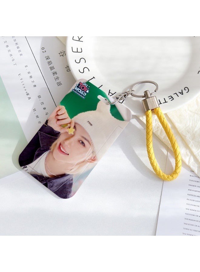 NIBEMINENT 1 - Piece STRAYKIDS Kpop Photo Card Holder Pendant Key Chain ID Badge Holder ID Card Holder Photo Card Protector for School ID Office ID Access Card for Women Girls