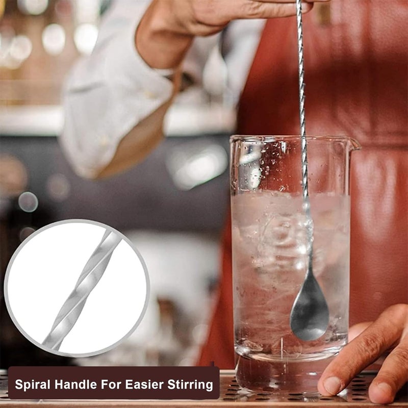 JOYONE Measuring Jigger & Mixing Spoon Set, Cocktail Jigger for Bartending,Bell Jigger with 1oz and 2oz Measuring Marks, Cocktail Measuring Jigger with Cocktail Spoon,Cocktail Mixing Spoon,bar Mixing Spoon - Image 5