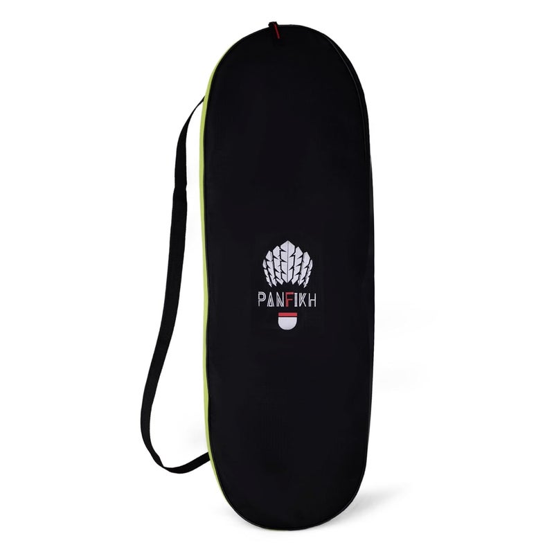 PANFIKH Badminton Bag Waterproof Single Shoulder Kit Squash Cover with Zipper Unisex Kit Gear Accessories Racket Carrier- (Neon,Black) - Image 1