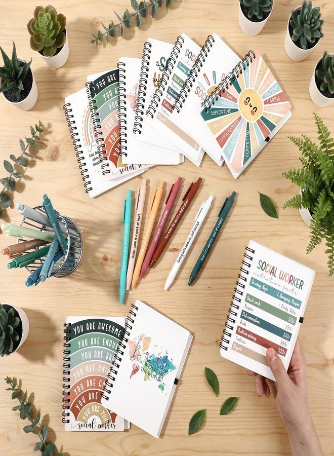 Yexiya 14 Sets Social Worker Month Appreciation Gifts Bulk Inspirational Spiral Notebooks and Ballpoint Pens Thank You Gifts for Office Doctor Nurse Teachers Volunteers School Social Worker - Image 5