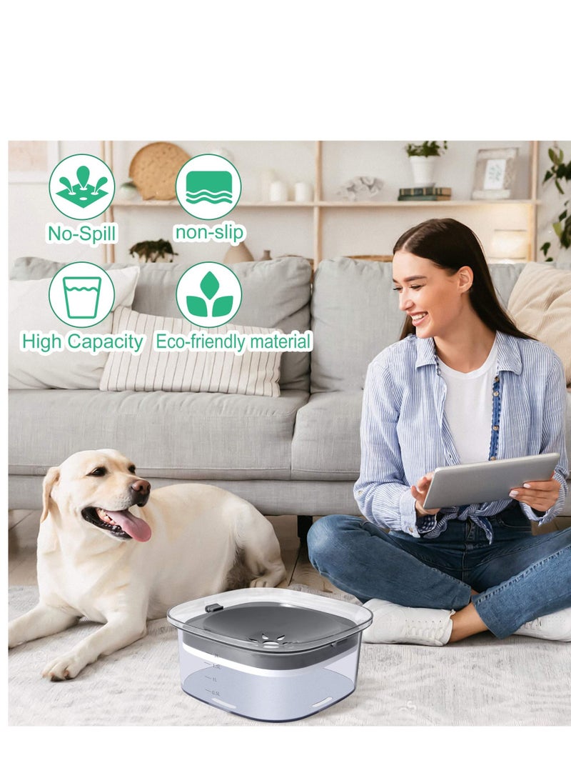 SYOSI - Large Capacity Dog Water Bowl, No Spill Water Bowl for Dogs,  Dog Food Water Bowl Slow Water Feeder, Suitable for Vehicle Carried Travel Drinking Water Bowl for Dogs, Cats - Image 1
