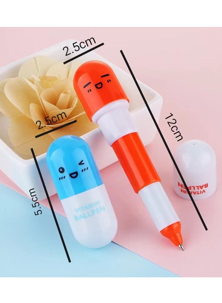 Generic 3 pcs Vitamin pill Ballpoint Pen, Novelty Retractable Gift Ball pen with Smiling Face Cute Cartoon Emotion - Image 3
