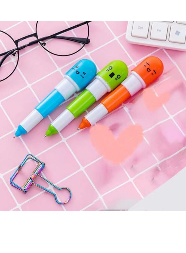 Generic 3 pcs Vitamin pill Ballpoint Pen, Novelty Retractable Gift Ball pen with Smiling Face Cute Cartoon Emotion - Image 2