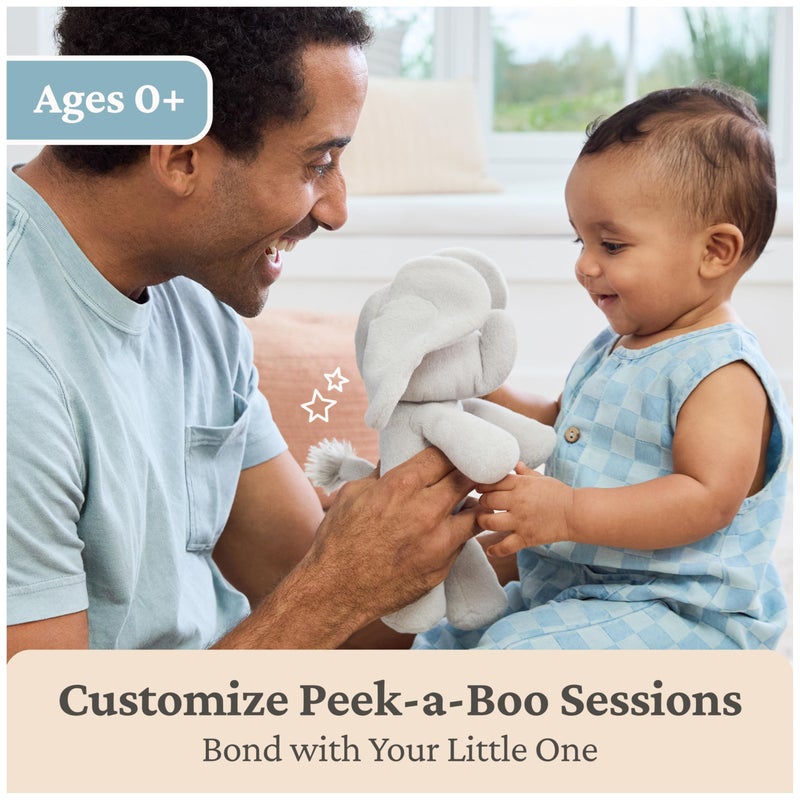 GUND Baby Peek-a-Boo Flappy Elephant Plush, Elephant Stuffed Animal, Baby Toy for Ages 0 and Up, Gray, 7" (Batteries Not Required) - Image 4