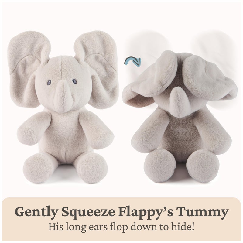 GUND Baby Peek-a-Boo Flappy Elephant Plush, Elephant Stuffed Animal, Baby Toy for Ages 0 and Up, Gray, 7" (Batteries Not Required) - Image 2
