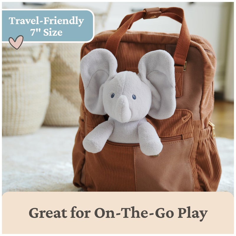 GUND Baby Peek-a-Boo Flappy Elephant Plush, Elephant Stuffed Animal, Baby Toy for Ages 0 and Up, Gray, 7" (Batteries Not Required) - Image 3