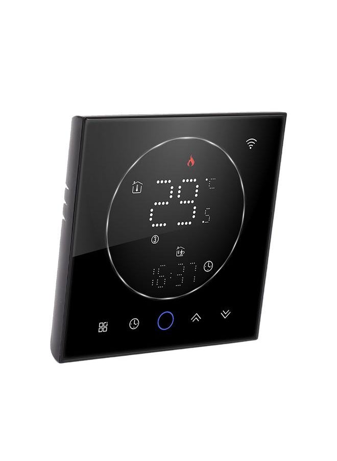 Thoraya Programmable Smart Home Thermostat AC95~240V Voice Control LED Screen IP20 Energy Saving Smart WiFi Thermostat for Electric Heating Black  - Image 4