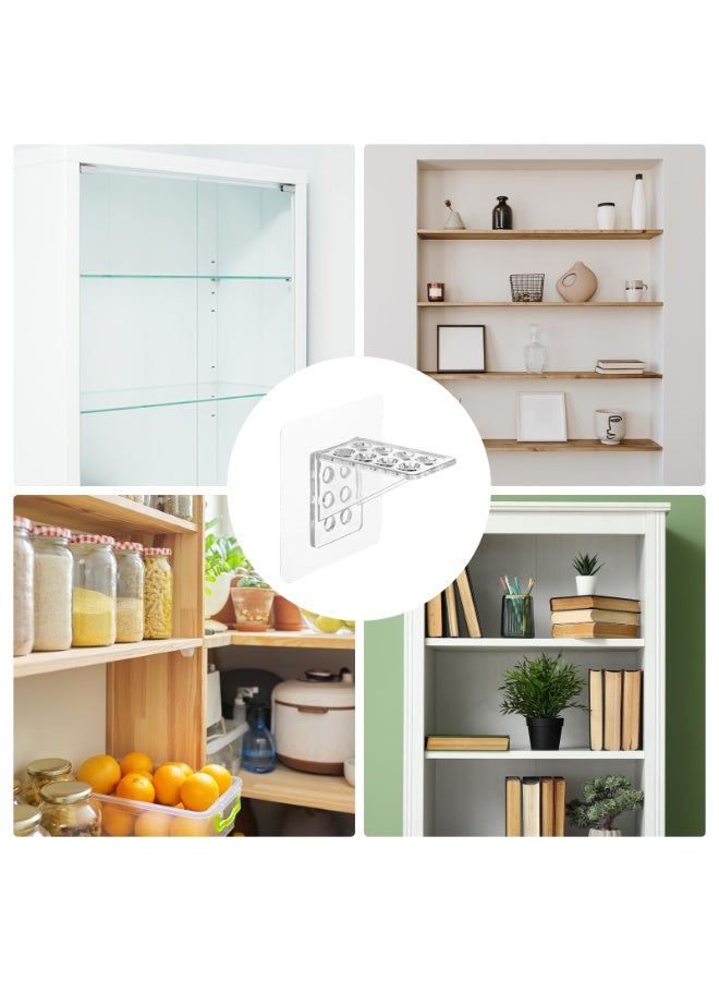 Hayat Comfort 6 pcs Large Size Adhesive Shelf Bracket, Bracket L Shaped Furniture, Brackets Wardrobe Partition Holde, Thickened and Reinforced Design Punch Free Shelf Support Pegs for Shelves Kitchen Cabinet Book Closet - Image 4