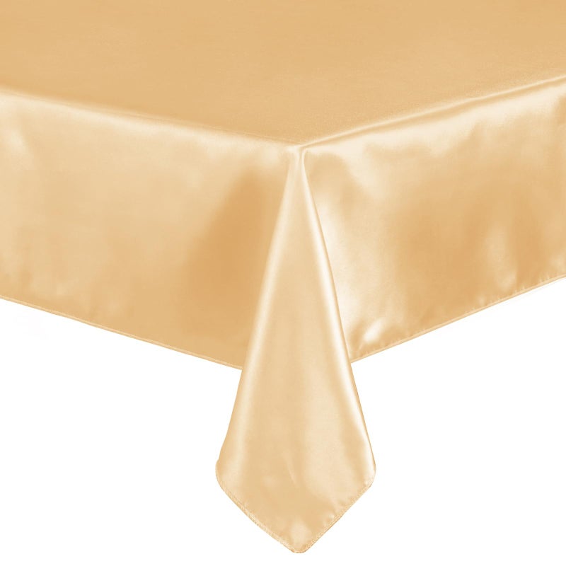 Cobedzy 72 Inch Satin Square Tablecloth Overlay, 6 Pcs Gold Square Tablecloth Cover, Wrinkle-Free Table Cover, Stain-Resistant Fabric for Party, Wedding, Banquet Table Decoration - Image 5