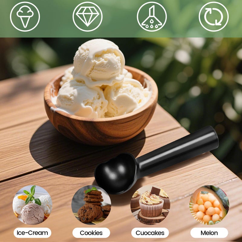 HANSGO Ice Cream Scoop, 2PCS 7 inches Nonstick Anti-Freeze Ice Cream Scooper One Piece Aluminum Design Dishwasher Safe - Image 5