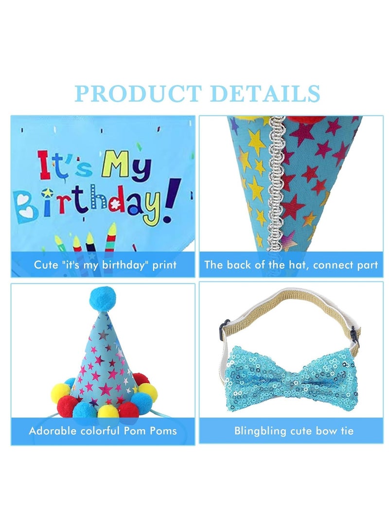 SYOSI Dog Birthday Party Set - Includes Birthday Hat, Bandana Scarf with Cute Dog Bow Tie, Banner, and Balloons for Pet Party Decorations and Supplies - Image 3