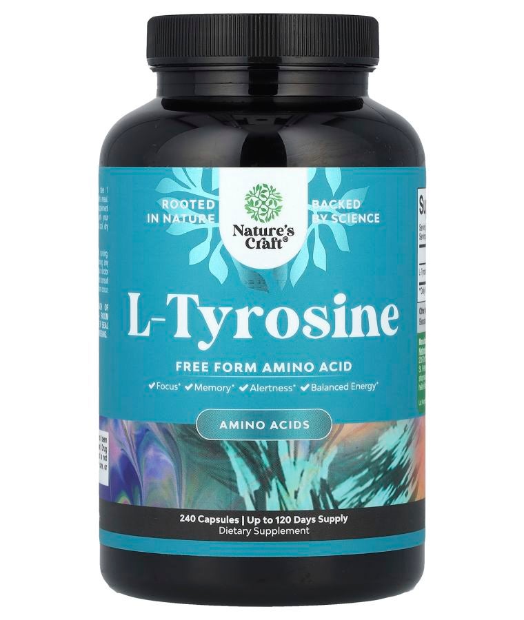 Nature's Craft L-Tyrosine 240 Capsules (500 mg per Capsule)