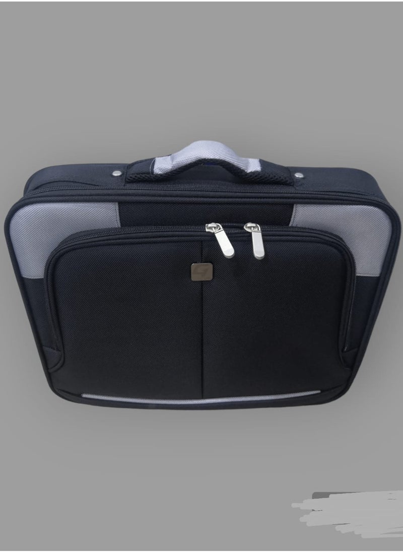 Gcom - laptop bag designed with corners to enhance the protection of your device and divided from the inside to meet your needs with an elegant and harmonious appearance in black and gray. - Image 1