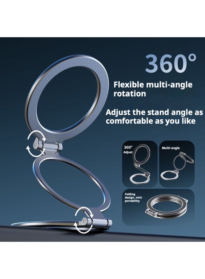 3-in-1 Double Sided Foldable Magnetic Phone Holder, Universal Magnetic Stand for iPhone, Samsung & All iOS/Android Devices | MagSafe Compatible Phone Ring Holder & Desktop Stand Accessories - Image 1