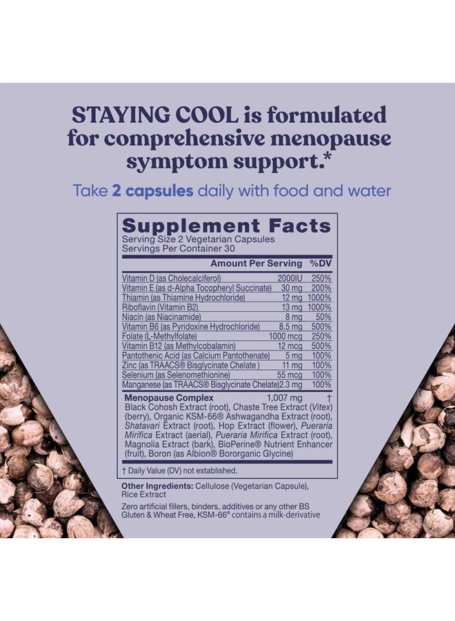 Eu Natural Staying Cool Hot Flashes & Menopause Natural Relief – Hormonal Weight Support, Night Sweats, Disturbed Sleep, Mood Swings – Vitex Chaste Tree & Black Cohosh Pills – 60 Vegetarian Soft Capsules - Image 3