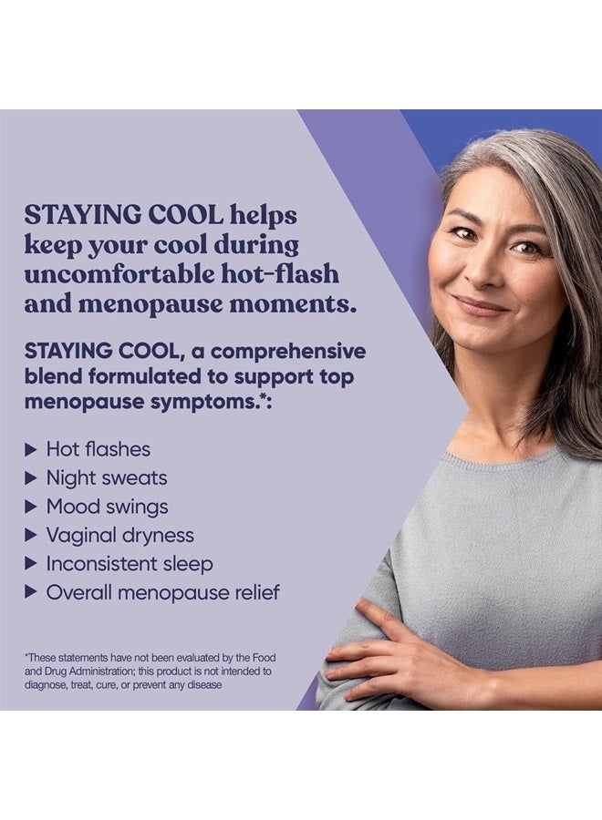Eu Natural Staying Cool Hot Flashes & Menopause Natural Relief – Hormonal Weight Support, Night Sweats, Disturbed Sleep, Mood Swings – Vitex Chaste Tree & Black Cohosh Pills – 60 Vegetarian Soft Capsules - Image 2