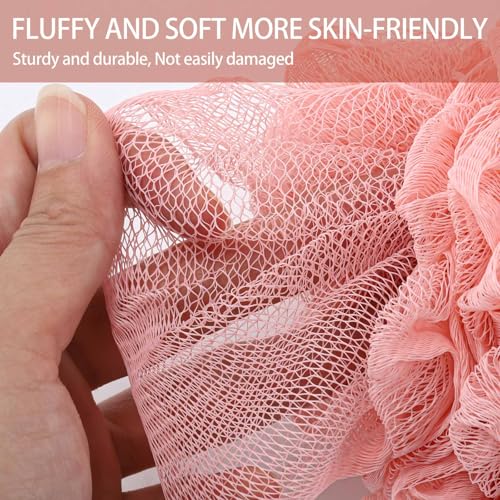 BTYMS 4 Pcs Loofah Sponge 60g/pc Mesh Pouf Bathing Sponges Bath Scrunchies Shower Puff - Image 3