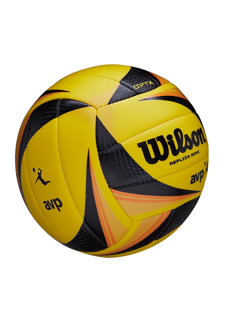 Wilson AVP OPTX Replica Mini Volleyball - Mini Size for 9 to 13 years old - Yellow/ Black/ Orange  - Image 1