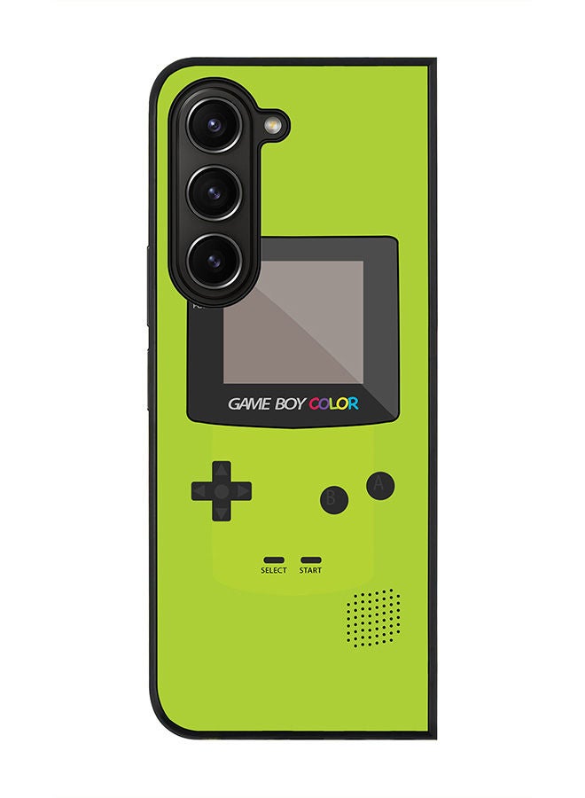 Stylizedd Rugged Black edge case for Samsung Galaxy Z Fold5, Slim fit Soft Case Flexible Rubber Edges Anti Drop TPU Gel Thin Cover -  Gameboy Color - Green - Image 1