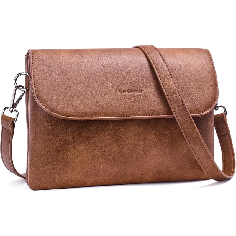 Lexiyat Crossbody Bags for Women Vegan Leather Travel Small Cell Phone Purse Rfid Shoulder Bag with 2 Straps - Image 1