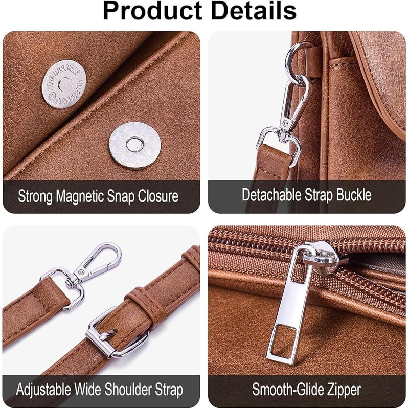 Lexiyat Crossbody Bags for Women Vegan Leather Travel Small Cell Phone Purse Rfid Shoulder Bag with 2 Straps - Image 5