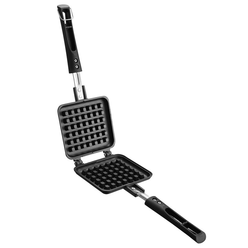 Vinod Zest Die Cast Aluminium Non Stick Waffle Maker Waffle Pan Cake Maker Machine Gas Base 3 Layer Coating Scratch Proof 1 Year Warranty 1000 Watts Black - Image 4