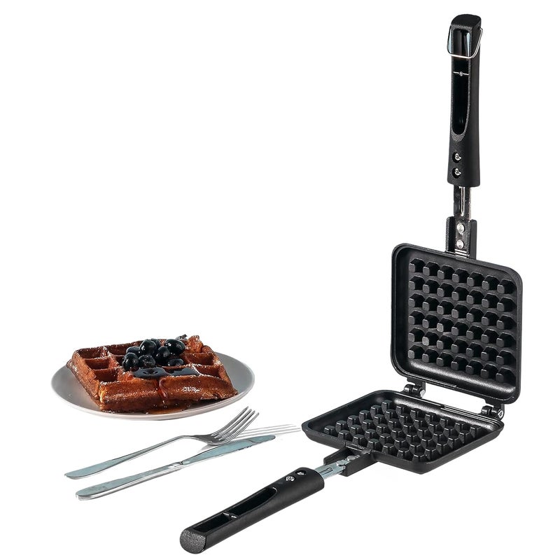 Vinod Zest Die Cast Aluminium Non Stick Waffle Maker Waffle Pan Cake Maker Machine Gas Base 3 Layer Coating Scratch Proof 1 Year Warranty 1000 Watts Black - Image 1