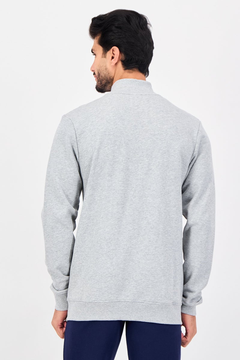 Reebok Men Sportswear Fit Long Sleeve Outdoor Full Zip Sweatshirt, Grey - Image 4