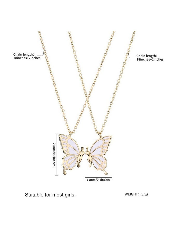 ZIBUYU® Necklace for Girls and Women Stylish Cute Butterfly Necklace Alloy BFF Best Friend Friendship Necklace Butterfly Pendant Locket Rakhi Birthday Gift for Women, Girls, Sister (Golden) - 1 Pair - Image 2