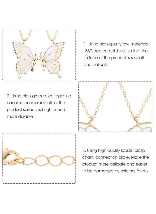 ZIBUYU® Necklace for Girls and Women Stylish Cute Butterfly Necklace Alloy BFF Best Friend Friendship Necklace Butterfly Pendant Locket Rakhi Birthday Gift for Women, Girls, Sister (Golden) - 1 Pair - Image 3